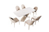 71"W X 35"D X 30"H Dining Table, Brown/White / FM3700BR-T-TABLE