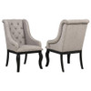 Phelps Upholstered Dining Arm Chair Tobacco and Distressed Noir / CS-121233