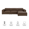 Restore 4-Piece Vegan Leather Modular Sofa Set with Ottoman by Modway / EEI-7410