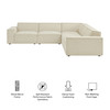 Restore 5-Piece Performance Fabric Upholstered Modular L-Shaped Sofa by Modway / EEI-7411
