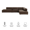Restore 4-Piece Vegan Leather Modular L-Shaped Armless Sectional Sofa by Modway / EEI-7414