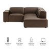 Restore 3-Piece Vegan Leather Modular L-Shaped Sectional Sofa by Modway / EEI-7422