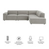 Restore 4-Piece Performance Fabric Upholstered Modular L-Shaped Sofa by Modway / EEI-7429