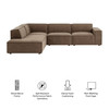 Restore 4-Piece Performance Fabric Upholstered Modular L-Shaped Sofa by Modway / EEI-7431