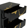 Aspen - Modern Black & Gold Wide Chest / VGVCJ1801-5H-L-BLK-CHEST