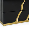 Aspen - Modern Black & Gold Wide Chest / VGVCJ1801-5H-L-BLK-CHEST