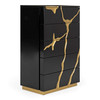 Aspen - Modern Black & Gold Wide Chest / VGVCJ1801-5H-L-BLK-CHEST