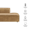 Restore Vegan Leather Right-Facing Armless Modular Chaise by Modway / EEI-7389
