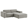 Restore 3-Piece Performance Fabric Upholstered Modular Loveseat with Ottoman by Modway / EEI-7405