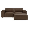 Restore 3-Piece Vegan Leather Modular Loveseat with Ottoman by Modway / EEI-7406