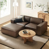 Restore 3-Piece Vegan Leather Modular Loveseat with Ottoman by Modway / EEI-7406