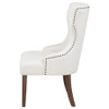 Baney Fabric Upholstered Dining Side Chair Cream and Dark Oak / CS-104507DOK