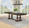 Ridgewell Rectangular Trestle Dining Table Dark Oak / CS-104601