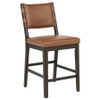 Tegan Faux Leather Upholstered Counter Height Chair Cognac (Set of 2) / CS-107079
