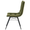 Aiken Fabric Upholstered Dining Side Chair Saddle Forest Green (Set of 4) / CS-110332FRT