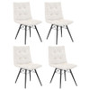 Aiken Fabric Upholstered Dining Side Chair Saddle Stone White (Set of 4) / CS-110332STN
