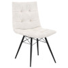 Aiken Fabric Upholstered Dining Side Chair Saddle Stone White (Set of 4) / CS-110332STN