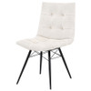 Aiken Fabric Upholstered Dining Side Chair Saddle Stone White (Set of 4) / CS-110332STN