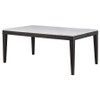 Averill 72-inch Rectangular White Marble Top Dining Table Coffee Bean / CS-121291