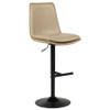 Eldridge Faux Leather Upholstered Adjustable Bar Stool Tan / CS-182957TAN