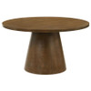 Franklin 54-inch Round Wood Pedestal Base Dining Table Dark Brown / CS-193830