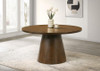 Franklin 54-inch Round Wood Pedestal Base Dining Table Dark Brown / CS-193830