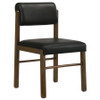 Kehoe Upholstered Dining Side Chair Black and Walnut (Set of 2) / CS-193922WAL