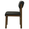 Kehoe Upholstered Dining Side Chair Black and Walnut (Set of 2) / CS-193922WAL