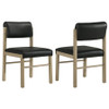 Kehoe Upholstered Dining Side Chair Black and Natural Oak (Set of 2) / CS-193922NAT