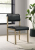 Kehoe Upholstered Dining Side Chair Black and Natural Oak (Set of 2) / CS-193922NAT