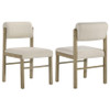 Kehoe Upholstered Dining Side Chair Cream and Natural Oak (Set of 2) / CS-193932NAT