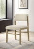Kehoe Upholstered Dining Side Chair Cream and Natural Oak (Set of 2) / CS-193932NAT