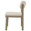 Kehoe Upholstered Dining Side Chair Cream and Natural Oak (Set of 2) / CS-193932NAT
