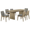Decker 7-piece 82-inch Rectangular Dining Set Grey and Natural Oak / CS-193951NAT-S7E