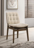 Redbridge Velvet Upholstered Side Chair Cream and Walnut (Set of 2) / CS-193952WAL