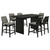 Decker 7-piece 70-inch Rectangular Counter Height Dining Set Grey and Black / CS-193958BLK-S7E