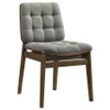 Redbridge Velvet Upholstered Side Chair Grey and Walnut (Set of 2) / CS-193962WAL