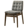 Redbridge Velvet Upholstered Side Chair Grey and Walnut (Set of 2) / CS-193962WAL