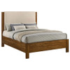 Adderley Queen Wood Panel Bed Cream and Warm Brown / CS-215851Q
