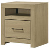Hendricks 1-drawer Nightstand Bedside Table with Cubby Light Oak / CS-222652