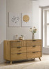 Bennett 6-drawer Bedroom Dresser Cabinet Light Oak / CS-222903
