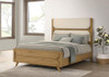 Bennett 62-inch Queen Upholstered Panel Bed Cream and Light Oak / CS-222901Q