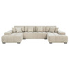 Cannella U-Shaped Double Chaise Upholstered Sectional Sofa Beige / CS-500350