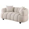 Whitney Contemporary Channel Tufted Boucle Upholstered Loveseat / CS-503722