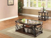 Laney 2-piece Glass Top Coffee and End Table Set Dark Merlot / CS-702448-S2