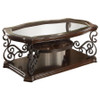 Laney 3-piece Glass Top Coffee and End Table Set Dark Merlot / CS-702448-S3