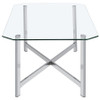 Cronin Rectangular Tempered Glass Top Cocktail Coffee Table Chrome / CS-706568
