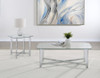 Cronin Rectangular Tempered Glass Top Cocktail Coffee Table Chrome / CS-706568