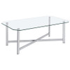 Cronin 2-piece Tempered Glass Top Coffee Table Set Chrome / CS-706568-S2