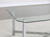 Cronin 2-piece Tempered Glass Top Coffee Table Set Chrome / CS-706568-S2